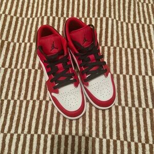 Jordan Kids Red and White Sneakers